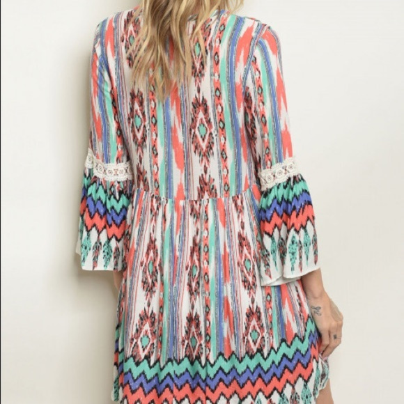 Boho Ikat print dress - Picture 2 of 4
